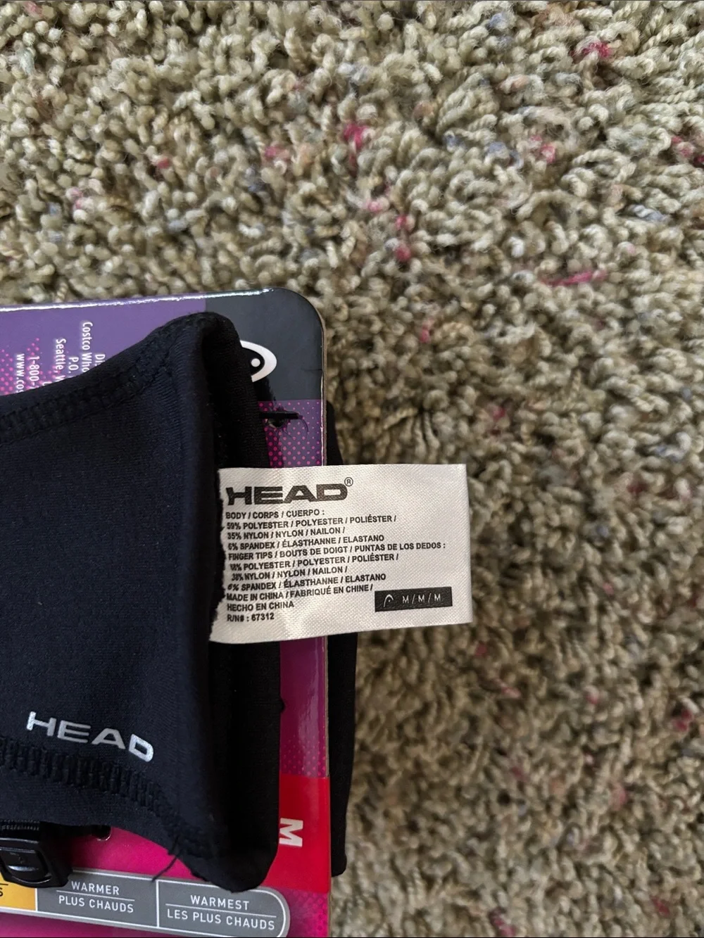 HEAD Women's Black Touchscreen Running Gloves Sz M NWT